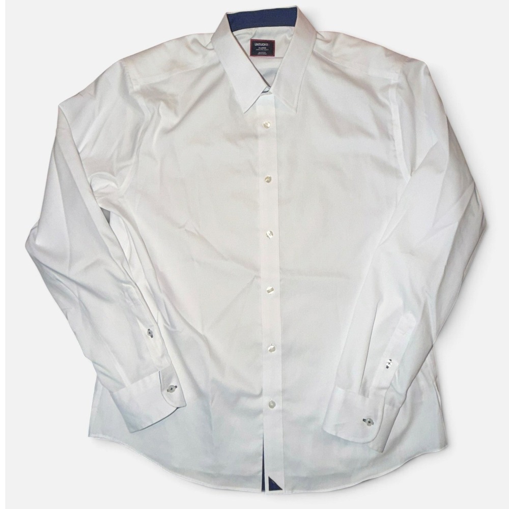 UNTUCKit Mens Las Cases Special-WF White Slim Fit Button Down Shirt 31537 XL